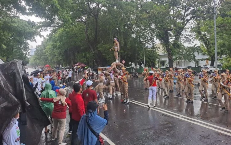 Drumb Corps GAP IPDN Sulsel Meriahkan HPRL ke-78 di Makassar