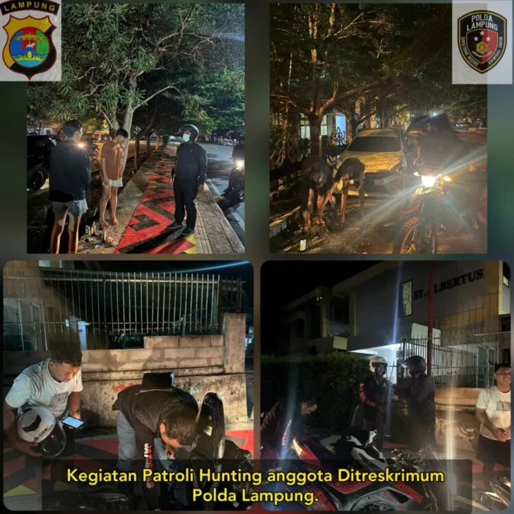 Polda Lampung Patroli Geng Motor, Tawuran, dan C3