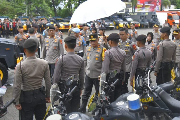 Polda Lampung Cek Kendaraan Dinas untuk Operasi Mantap Brata Amankan Pemilu 2024