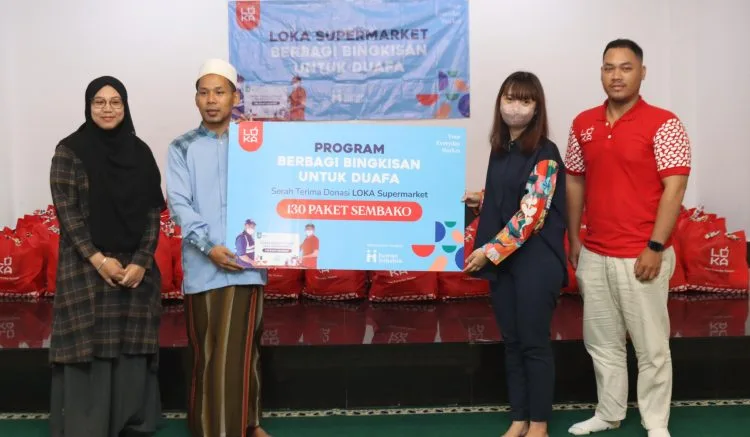 Salurkan 130 Paket Sembako, Loka Supermarket dan Human Initiative Berkolaborasi Berbagi Kebahagiaan di Bulan Ramadan