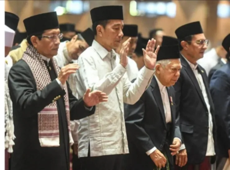 Diakhir Masa Jabatan, Jokowi dan Ma'Ruf Amin Tunaikan Shalat Id di Istiqlal