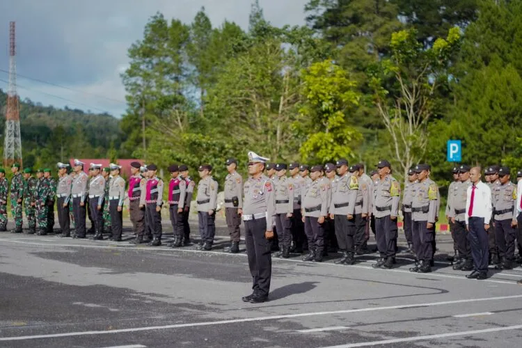 Apel Persiapan Dalam menyambut Tahun Baru di lingkup Polres Solok. Foto: Humas.
