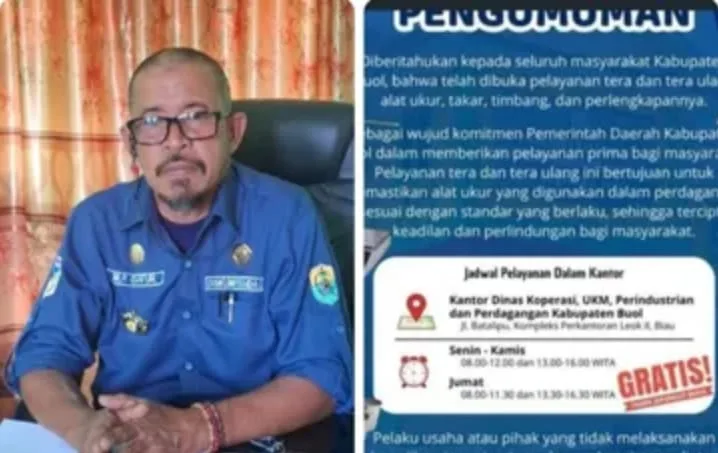 Disperindagkop Kabupaten Buol,Buka Pelayanan Tera dan Tera Ulang alat ukur secara Gratis