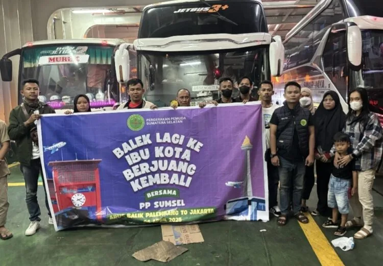 PP Sumsel Berangkatkan Rombongan Arus Balik Lebaran ke Jakarta
