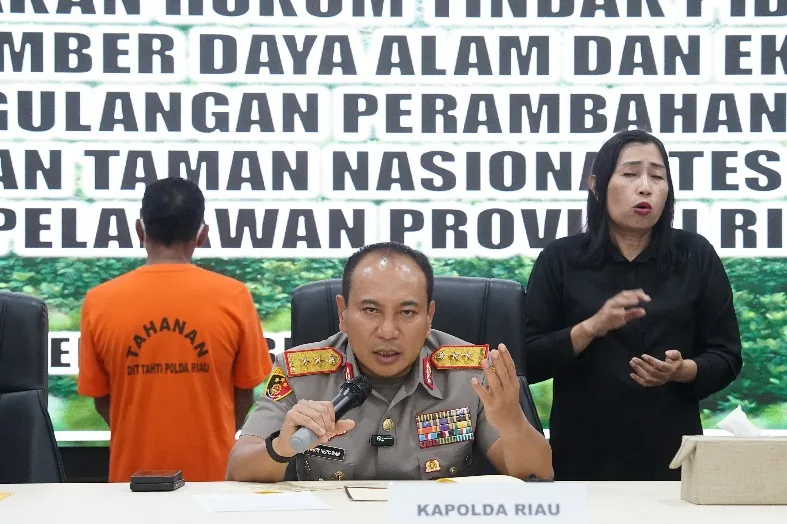 Polda Riau Tangkap Tokoh Adat Pelaku Komersialisasi Lahan Taman Nasional Tesso Nilo