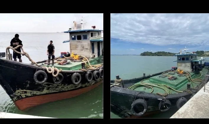 Kapal Kujang 642 TNI AL Sergap KM Meneer Pembawa 20 Ton Solar Ilegal di Perairan Batam