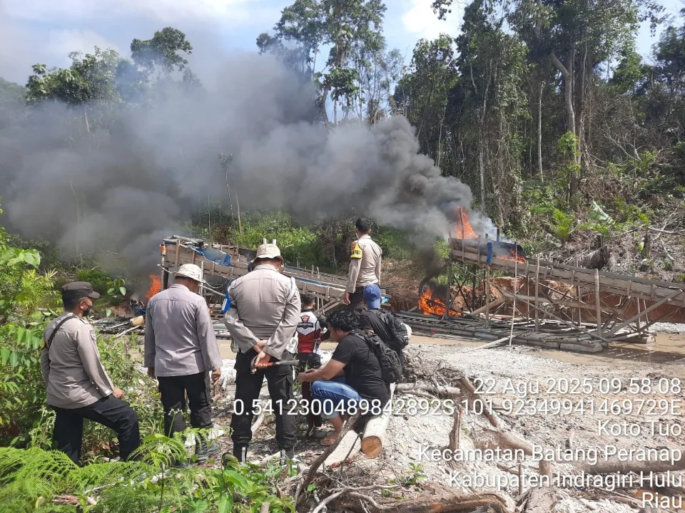 Polda Riau Berangus Tambang Emas Ilegal di Inhu, Dukungan Masyarakat jadi Spirit