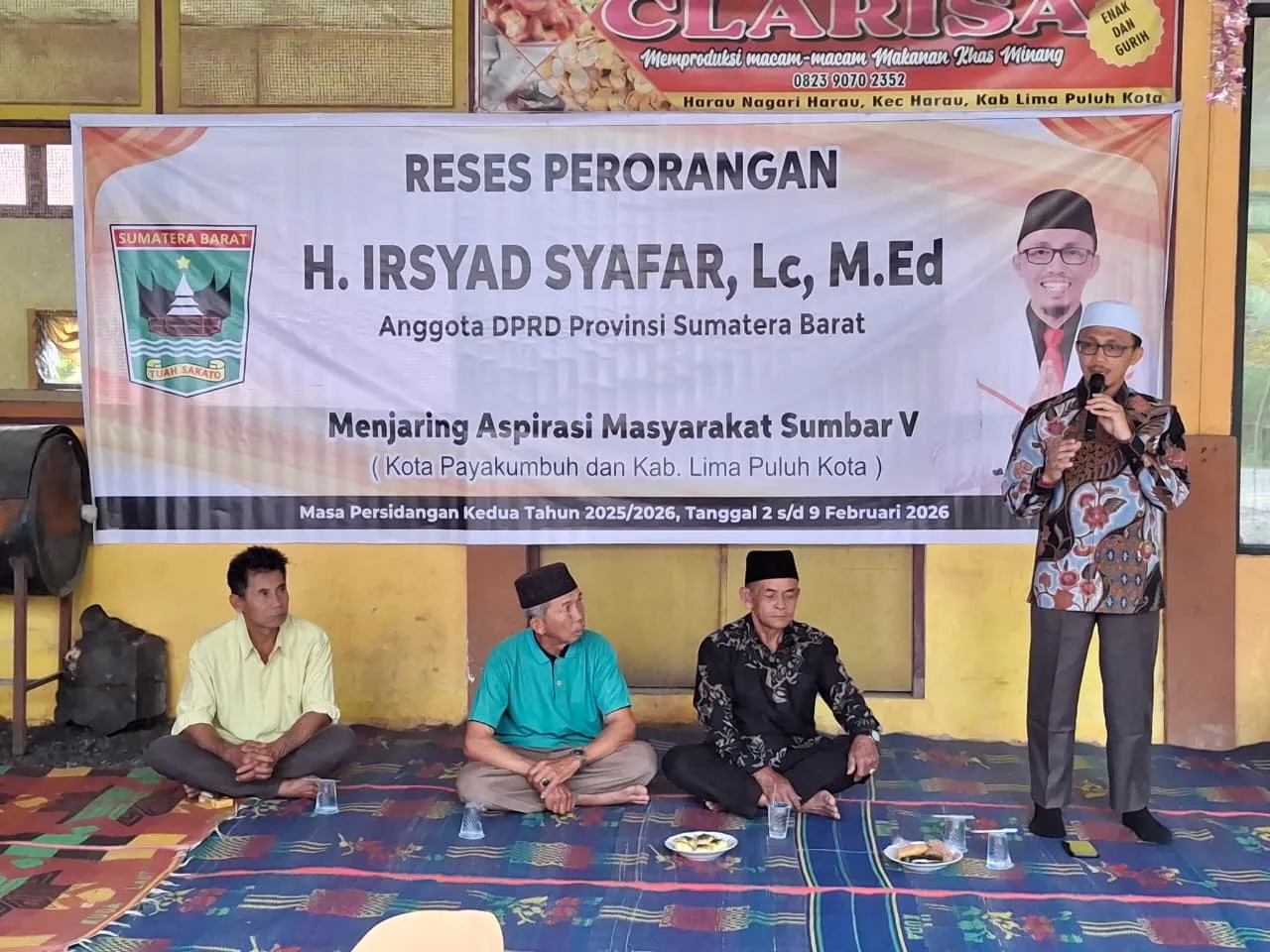 Warga Harau Limapuluh Kota Antusias Ikuti Reses Irsyad Safar, Berbagai Aspirasi Ditampung
