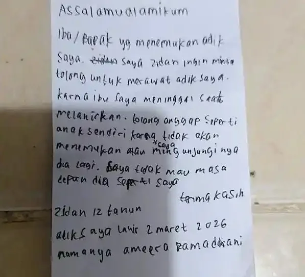 Bayi Perempuan Ditinggal di Gerobak Nasi Uduk Lantaran Sang Ibu Meninggal saat Melahirkan