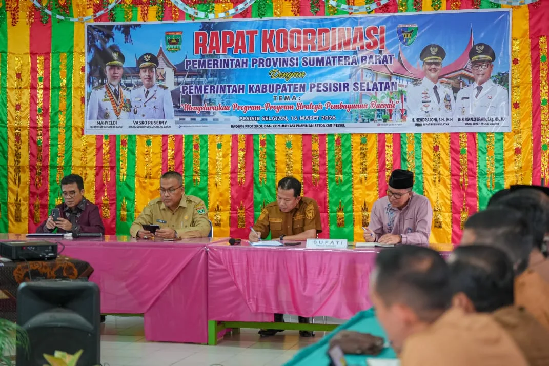 Rakor di Pesisir Selatan, Sekdaprov Sumbar Dorong Hilirisasi Produk Unggulan Daerah