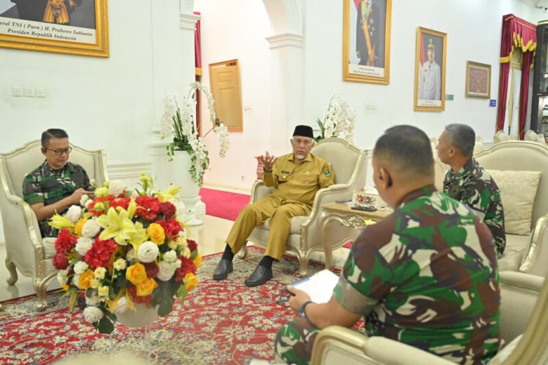 Gubernur Mahyeldi Terima Audiensi Dandim 0312 Padang, Bahas Penguatan Penanganan Bencana di Sumbar