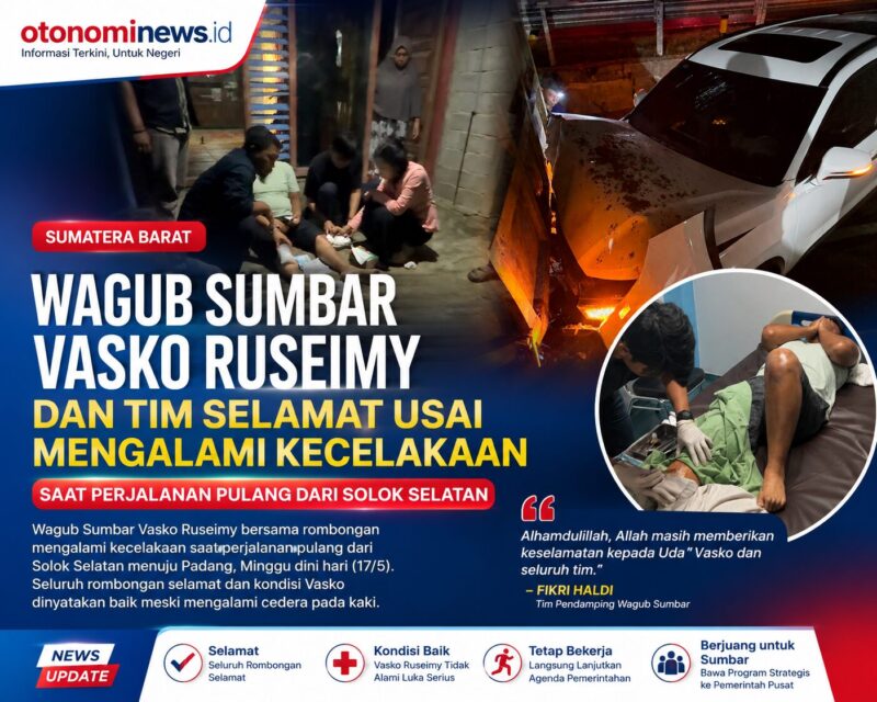 Wagub Sumbar Vasko Ruseimy Alami Kecelakaan Saat Perjalanan Pulang dari Solok Selatan